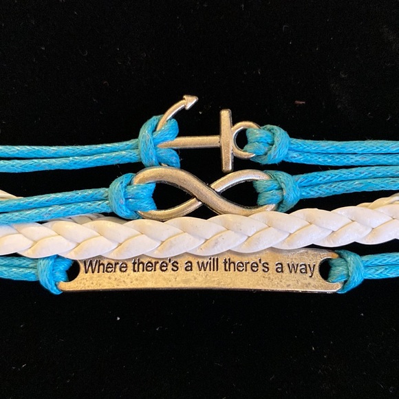Multi Stand Nautical Inspirational "Where there's a will there's a way" Bracelet - Picture 3 of 6